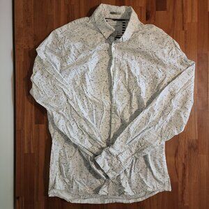 Denim and Flower White and Black Buttonup Large